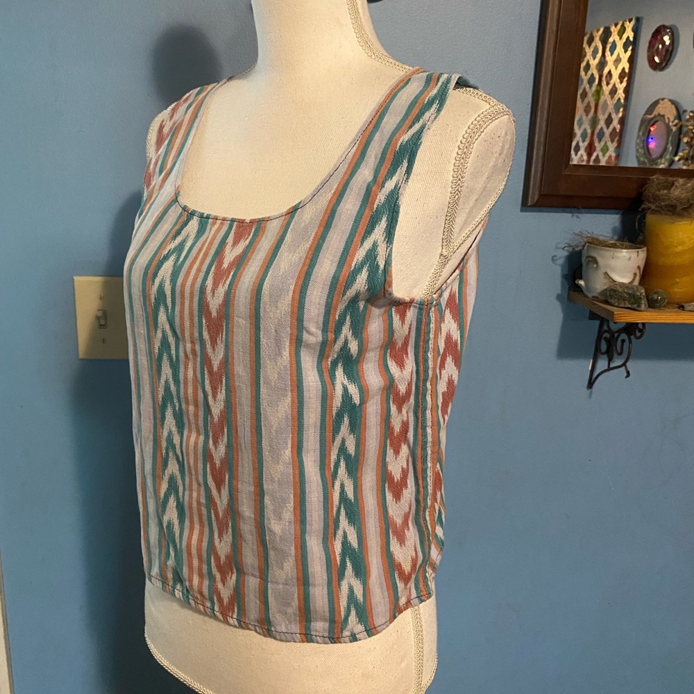 Cropped, BoHo,  100% Cotton, Tank Top - Picture 4 of 7